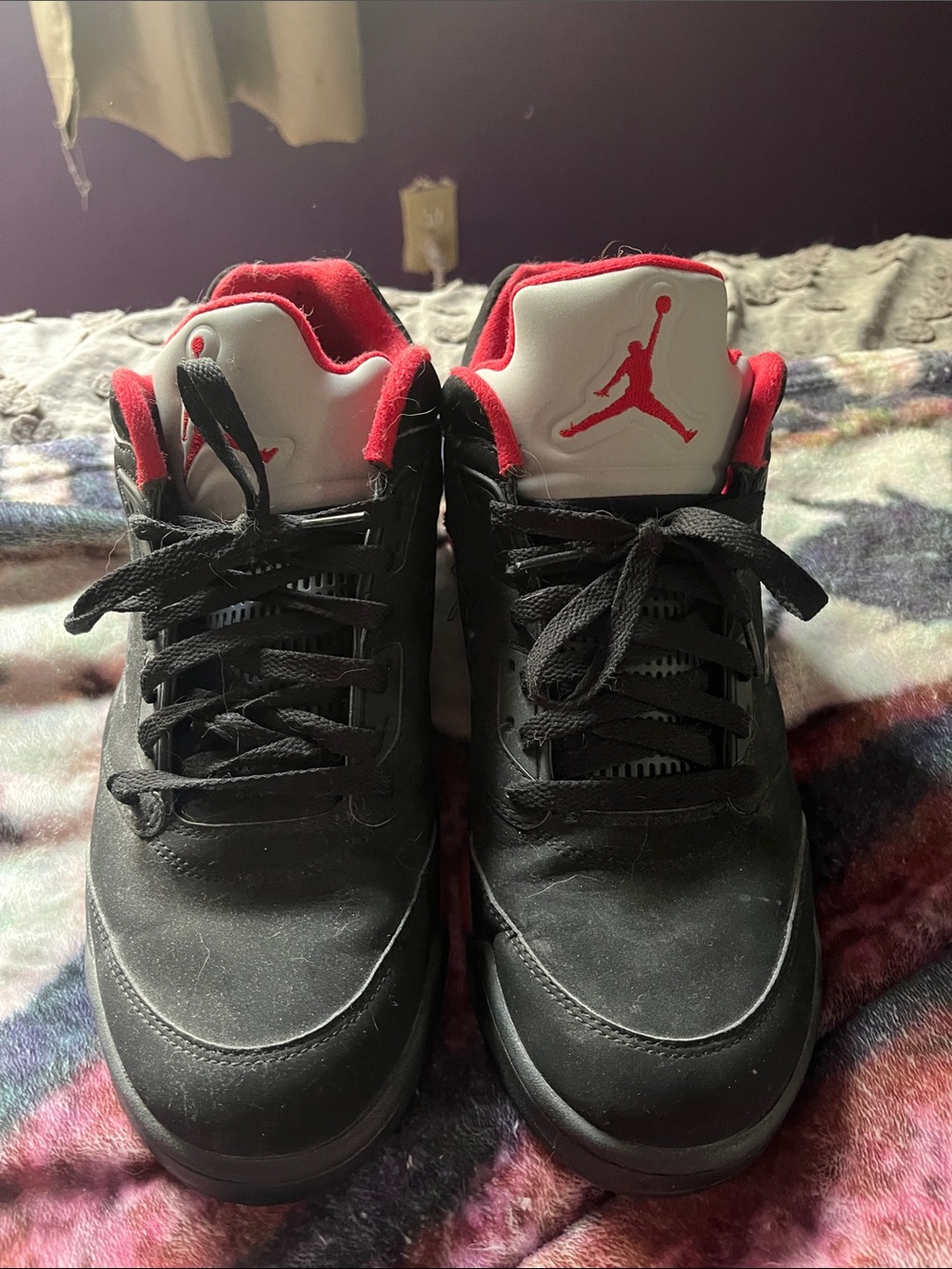Jordan Men's Black and Red Athletic Basketball Shoes, No box